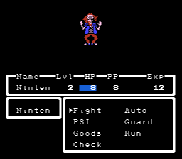 Screenshot of a hippy fight in Mother